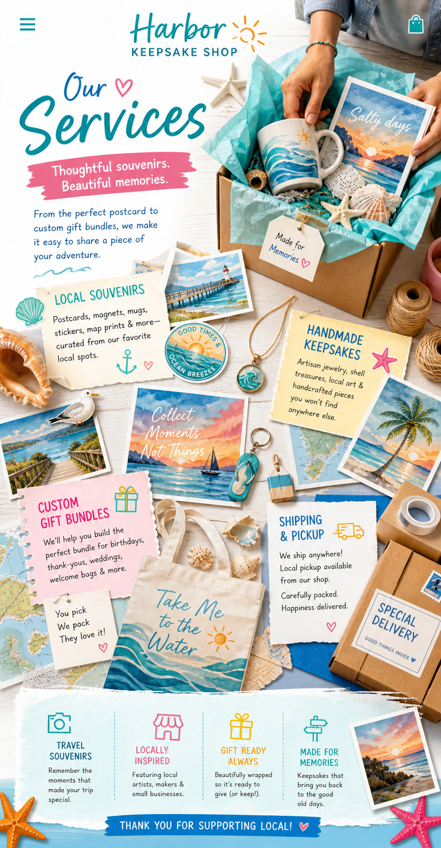 Harbor Keepsake Shop gift bundle and souvenir services